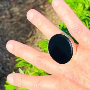 8 8.5 9 Handmade Ring Black Onyx Gem Solid 925 Sterling Silver Gemstone Fine Art